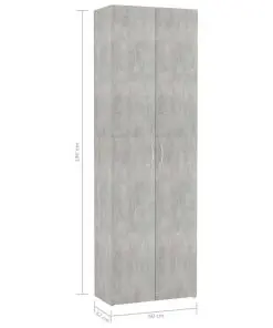 vidaXL Office Cabinet Concrete Grey 60x32x190 cm Chipboard
