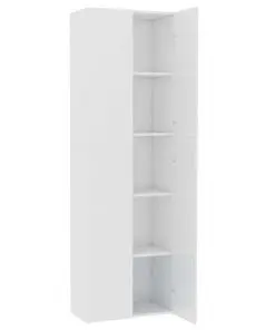 vidaXL Office Cabinet High Gloss White 60x32x190 cm Chipboard