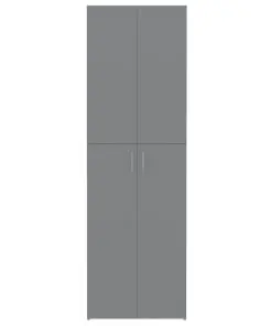 vidaXL Office Cabinet High Gloss Grey 60x32x190 cm Chipboard