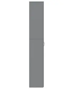 vidaXL Office Cabinet High Gloss Grey 60x32x190 cm Chipboard