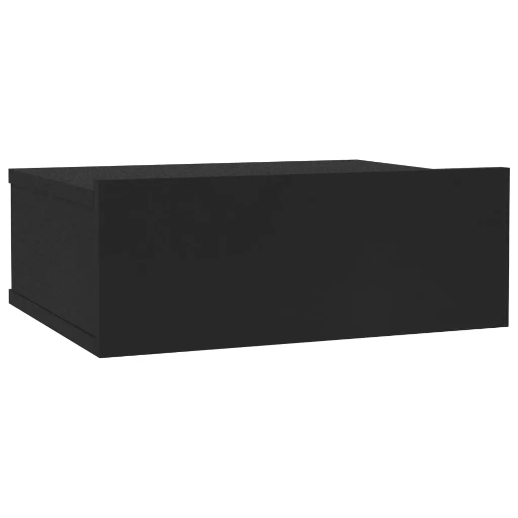 vidaXL Floating Nightstand Black 40x30x15 cm Chipboard