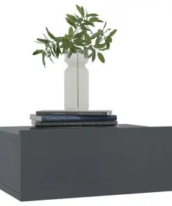 vidaXL Floating Nightstands 2 pcs Grey 40x30x15 cm Chipboard