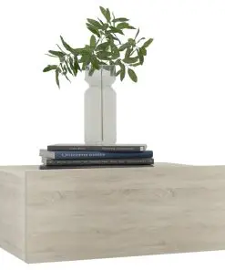 vidaXL Floating Nightstands 2 pcs Sonoma Oak 40x30x15 cm Chipboard