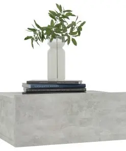 vidaXL Floating Nightstands 2 pcs Concrete Grey 40x30x15 cm Chipboard