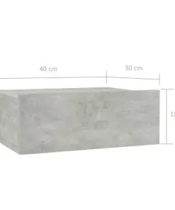 vidaXL Floating Nightstands 2 pcs Concrete Grey 40x30x15 cm Chipboard
