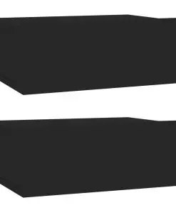 vidaXL Floating Nightstands 2 pcs High Gloss Black 40x30x15 cm Chipboard