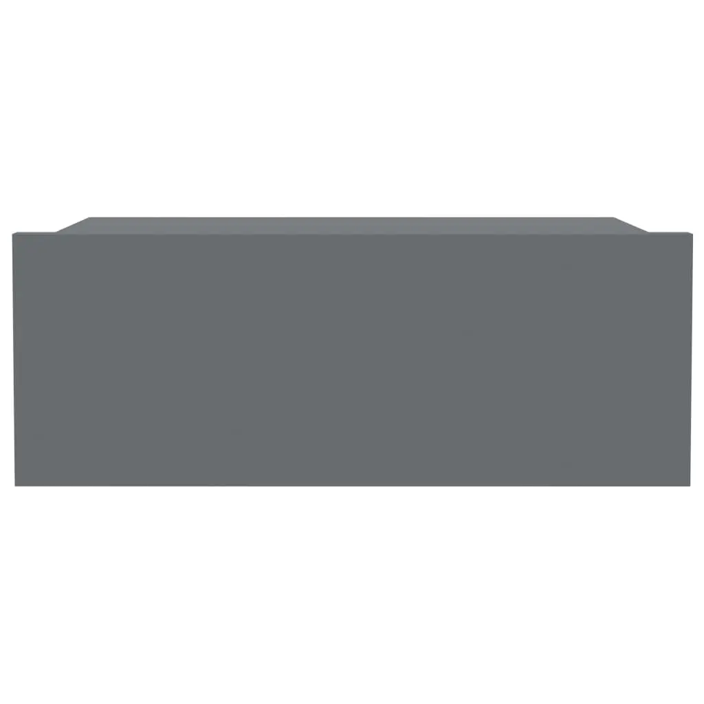 vidaXL Floating Nightstand High Gloss Grey 40x30x15 cm Chipboard