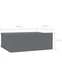 vidaXL Floating Nightstands 2 pcs High Gloss Grey 40x30x15 cm Chipboard