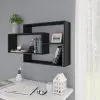 vidaXL Wall Shelves Black 104x24x60 cm Chipboard