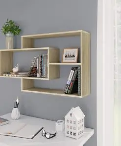 vidaXL Wall Shelves Sonoma Oak 104x24x60 cm Chipboard