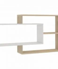 vidaXL Wall Shelves White and Sonoma Oak 104x24x60 cm Chipboard