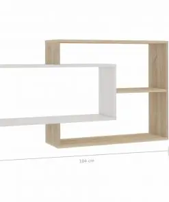 vidaXL Wall Shelves White and Sonoma Oak 104x24x60 cm Chipboard