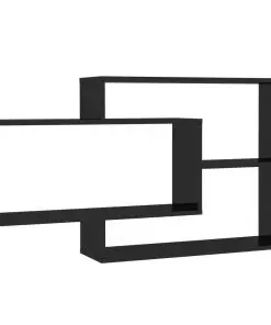 vidaXL Wall Shelves High Gloss Black 104x24x60 cm Chipboard