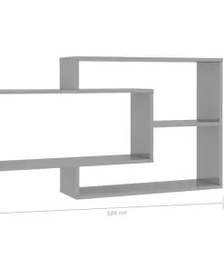 vidaXL Wall Shelves High Gloss Grey 104x24x60 cm Chipboard