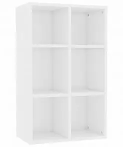 vidaXL Book Cabinet/Sideboard High Gloss White 66x30x97.8 cm Chipboard