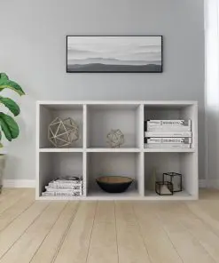 vidaXL Book Cabinet/Sideboard High Gloss White 66x30x97.8 cm Chipboard