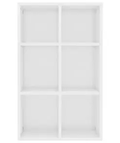 vidaXL Book Cabinet/Sideboard High Gloss White 66x30x97.8 cm Chipboard