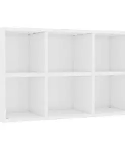 vidaXL Book Cabinet/Sideboard High Gloss White 66x30x97.8 cm Chipboard