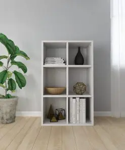 vidaXL Book Cabinet/Sideboard High Gloss White 66x30x97.8 cm Chipboard