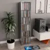 vidaXL CD Cabinet High Gloss Grey 21x20x88 cm Chipboard