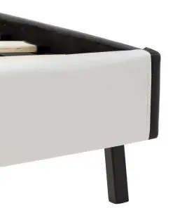 vidaXL Bed Frame White and Black Faux Leather 153×203 cm Queen