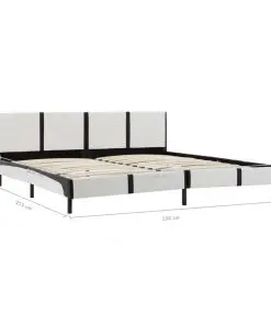 vidaXL Bed Frame White and Black Faux Leather 153×203 cm Queen