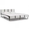 vidaXL Bed Frame White and Black Faux Leather 183×203 cm King