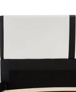 vidaXL Bed Frame White and Black Faux Leather 183×203 cm King