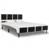 vidaXL Bed Frame Black and White Faux Leather 106×203 cm King Single