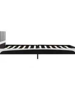 vidaXL Bed Frame Black and White Faux Leather 106×203 cm King Single