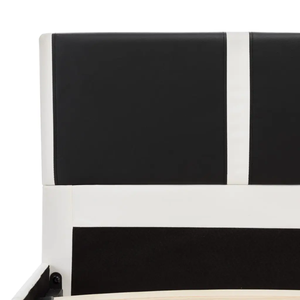 vidaXL Bed Frame Black and White Faux Leather 106×203 cm King Single