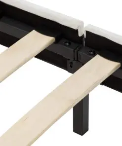 vidaXL Bed Frame Black and White Faux Leather 106×203 cm King Single