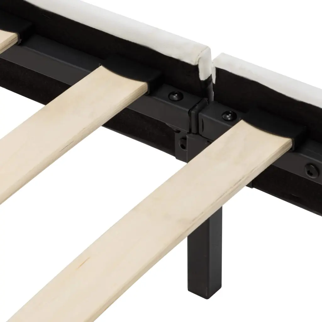 vidaXL Bed Frame Black and White Faux Leather 106×203 cm King Single