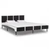 vidaXL Bed Frame Black and White Faux Leather 153×203 cm Queen