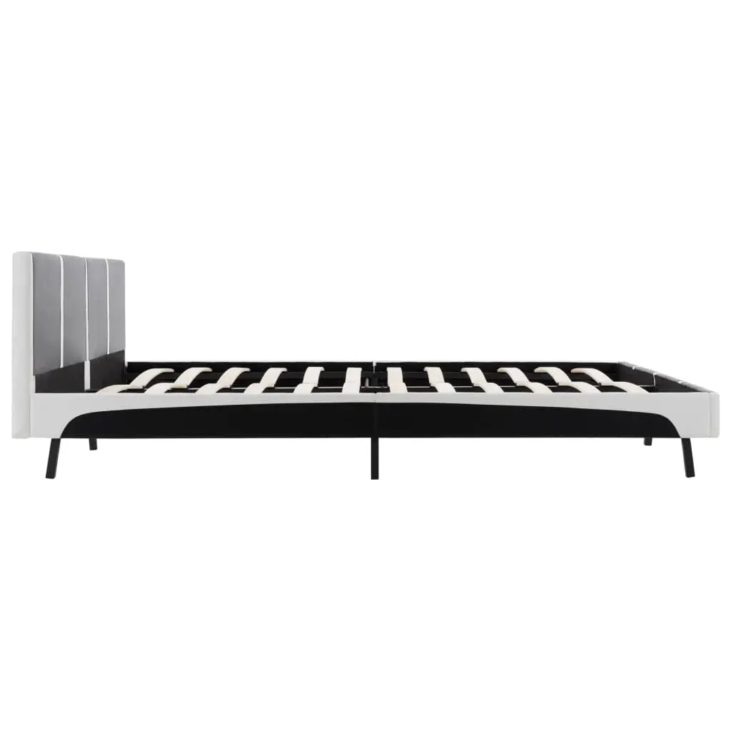 vidaXL Bed Frame Black and White Faux Leather 153×203 cm Queen