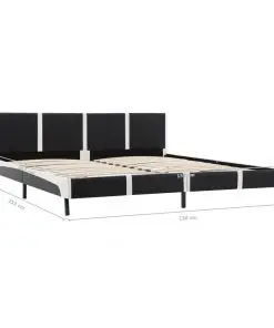 vidaXL Bed Frame Black and White Faux Leather 153×203 cm Queen