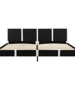 vidaXL Bed Frame Black and White Faux Leather 183×203 cm King
