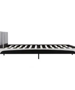 vidaXL Bed Frame Black and White Faux Leather 183×203 cm King