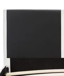 vidaXL Bed Frame Black and White Faux Leather 183×203 cm King