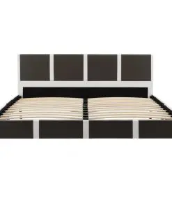 vidaXL Bed Frame Grey and White Faux Leather 106×203 cm King Single