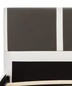 vidaXL Bed Frame Grey and White Faux Leather 137×187 cm Double