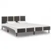 vidaXL Bed Frame Grey and White Faux Leather 153×203 cm Queen