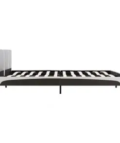 vidaXL Bed Frame Grey and White Faux Leather 183×203 cm King