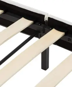 vidaXL Bed Frame Grey and White Faux Leather 183×203 cm King