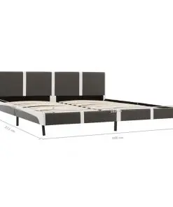 vidaXL Bed Frame Grey and White Faux Leather 183×203 cm King