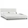 vidaXL Bed Frame White Faux Leather 137×187 cm Double