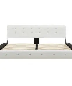vidaXL Bed Frame White Faux Leather 153×203 cm Queen