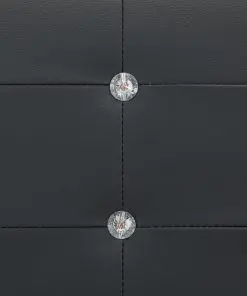 vidaXL Bed Frame Black Faux Leather 106×203 cm King Single