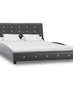 vidaXL Bed Frame Grey Faux Leather 106×203 cm King Single