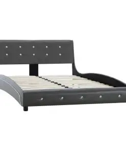vidaXL Bed Frame Grey Faux Leather 106×203 cm King Single